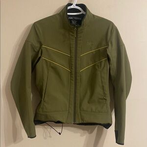 Arc'teryx Olive Green Jacket with Yellow Accents